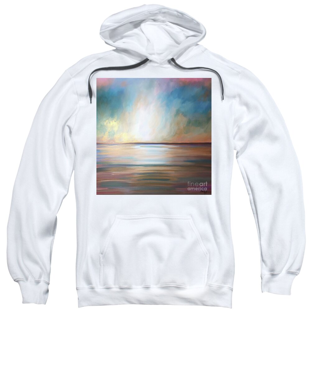 Gold Sweatshirt featuring the painting Golden Light by Stacey Zimmerman