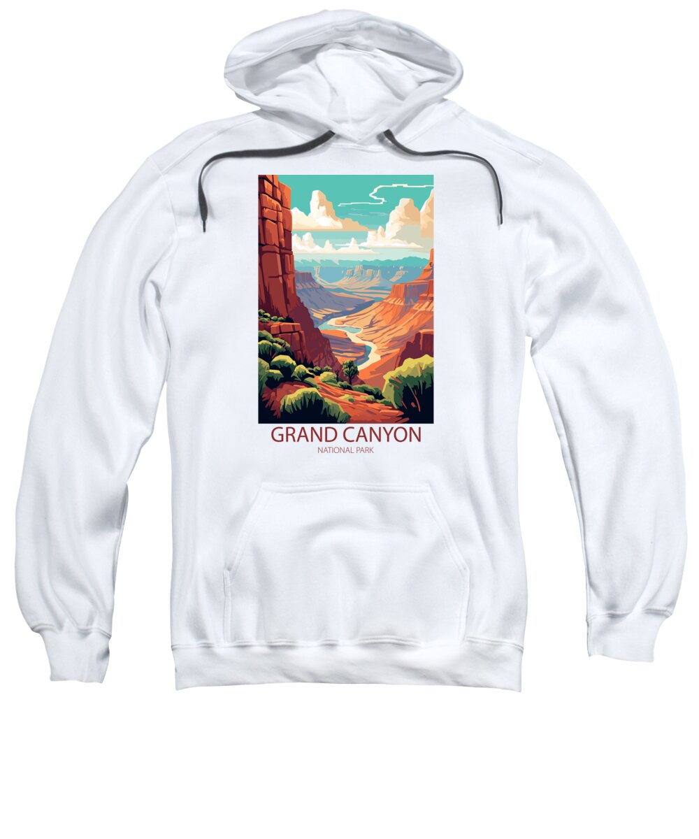 Famous Places Sweatshirt featuring the mixed media Grand Canyon National Park by Travel Posters