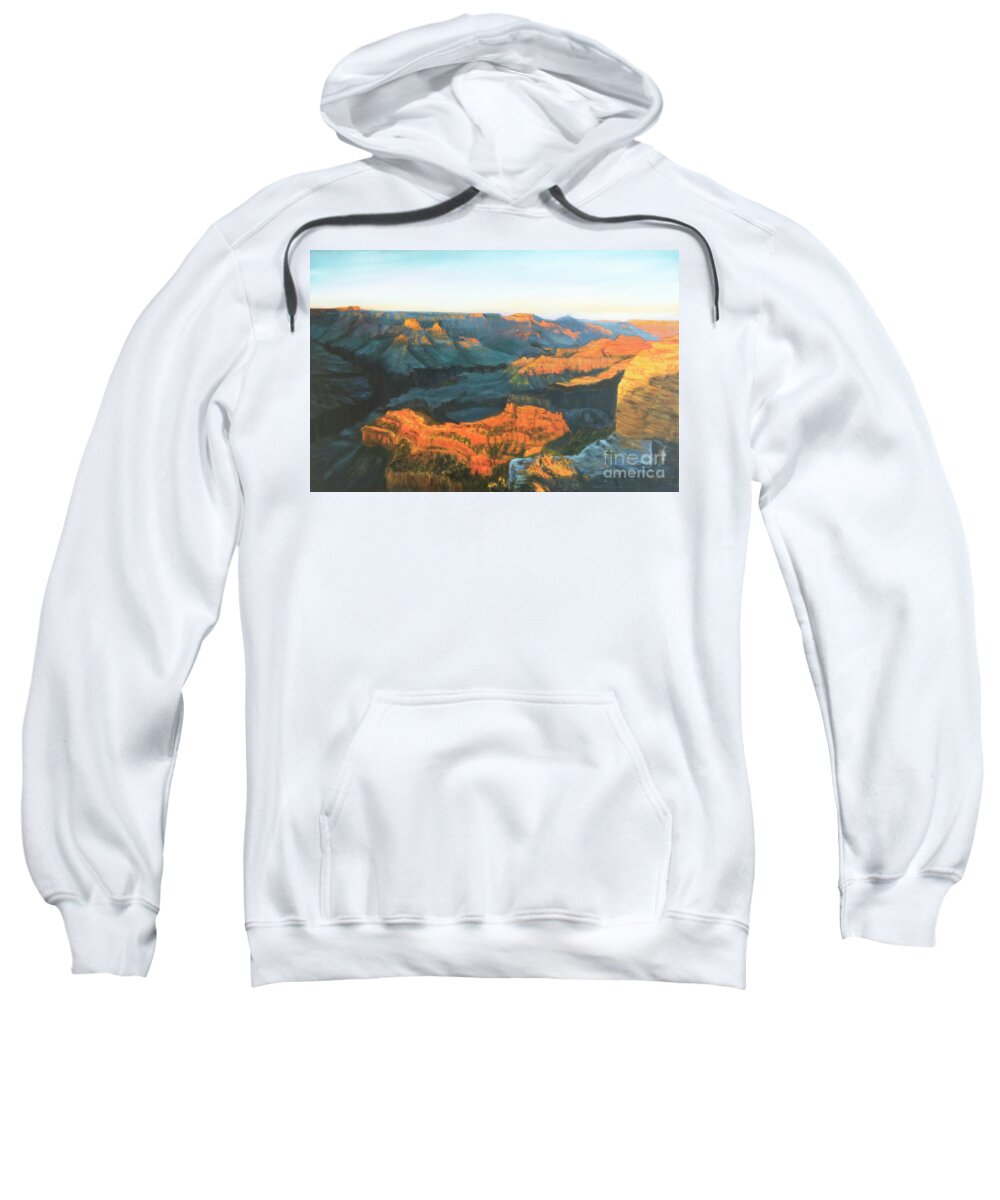 Grand Canyon Sweatshirt featuring the painting Grand Canyon - North Rim by Vanaja's Fine-Art