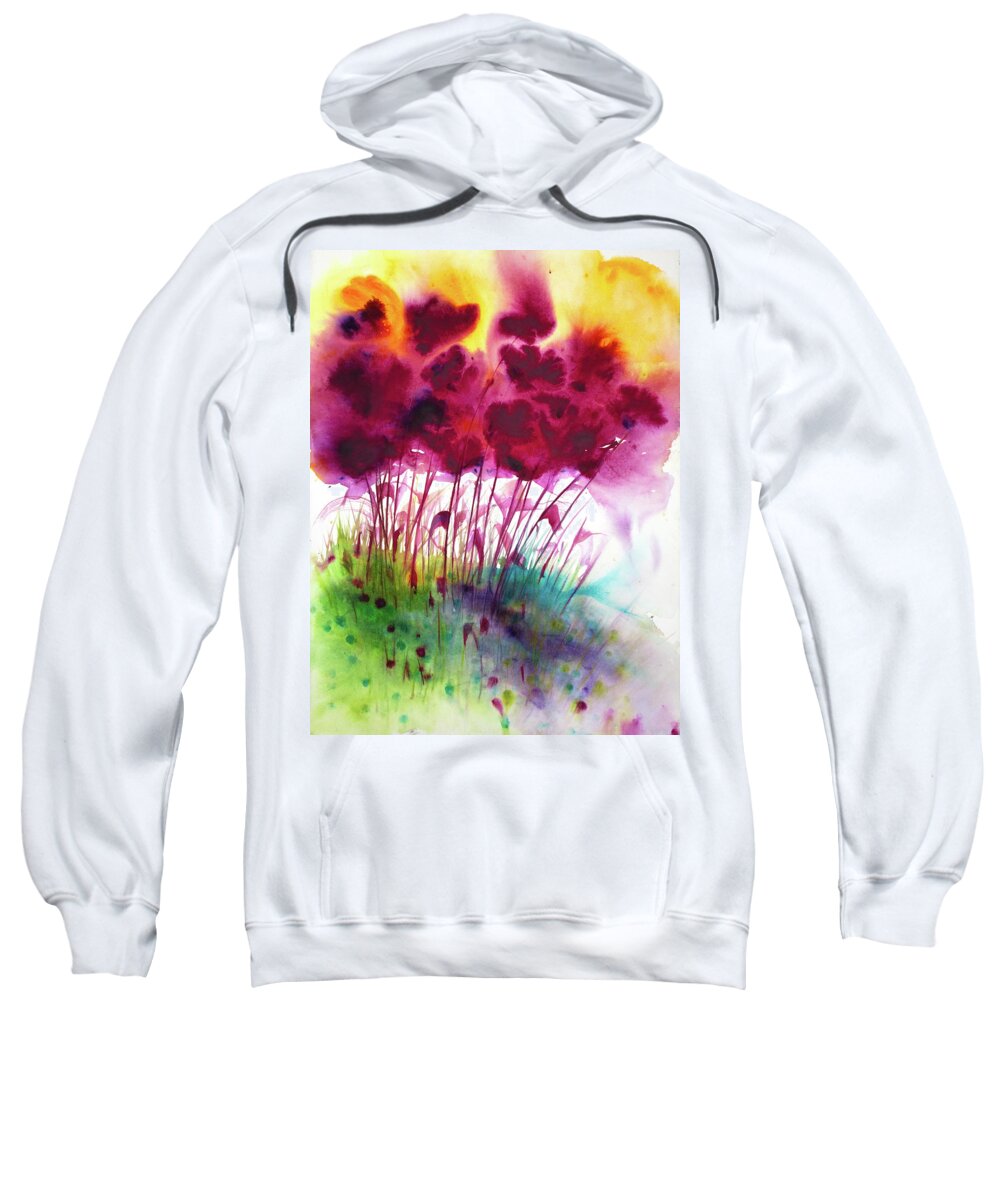 Watercolour Sweatshirt featuring the painting Gravity Pulls On the Last by Petra Rau