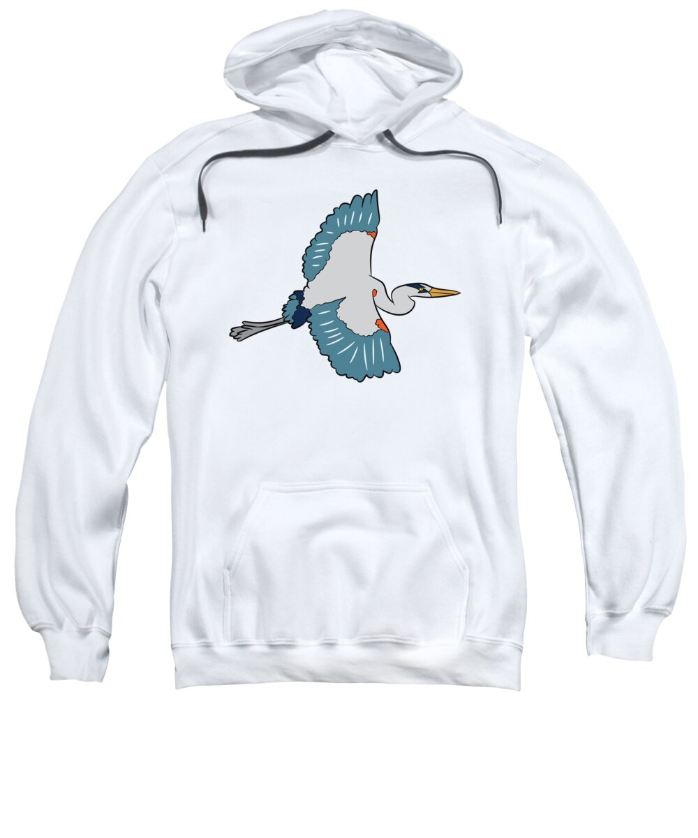Blue Heron Sweatshirt featuring the tapestry - textile Great Blue Heron Bird Love Heron Birds by EQ Designs