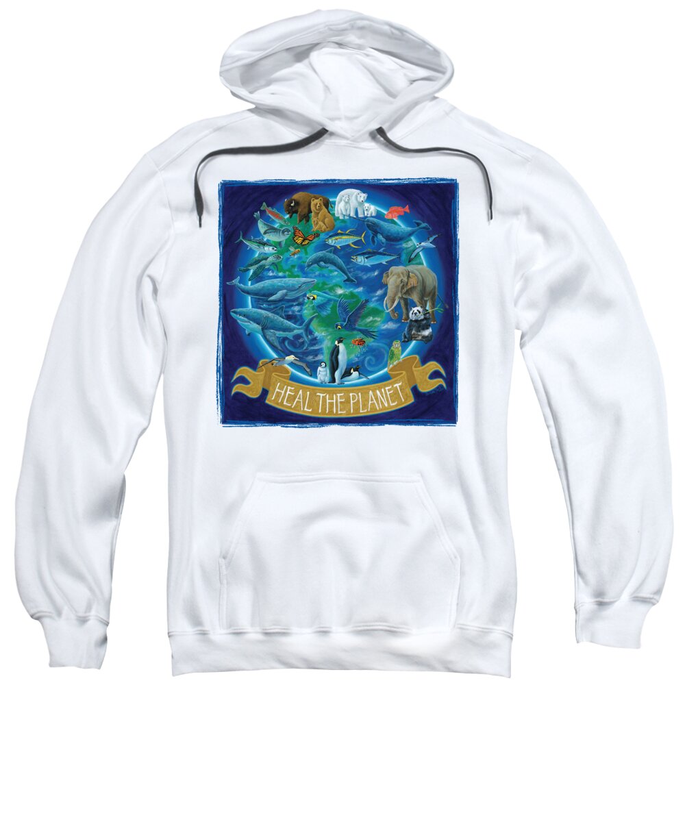 Marine Life Sweatshirt featuring the painting Heal The Planet by Danielle Perry