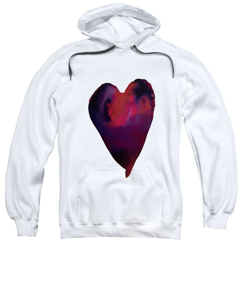 Vibrant Sweatshirt featuring the painting Heart Swirl Pink, Purple, Indigo by Sandy Rakowitz