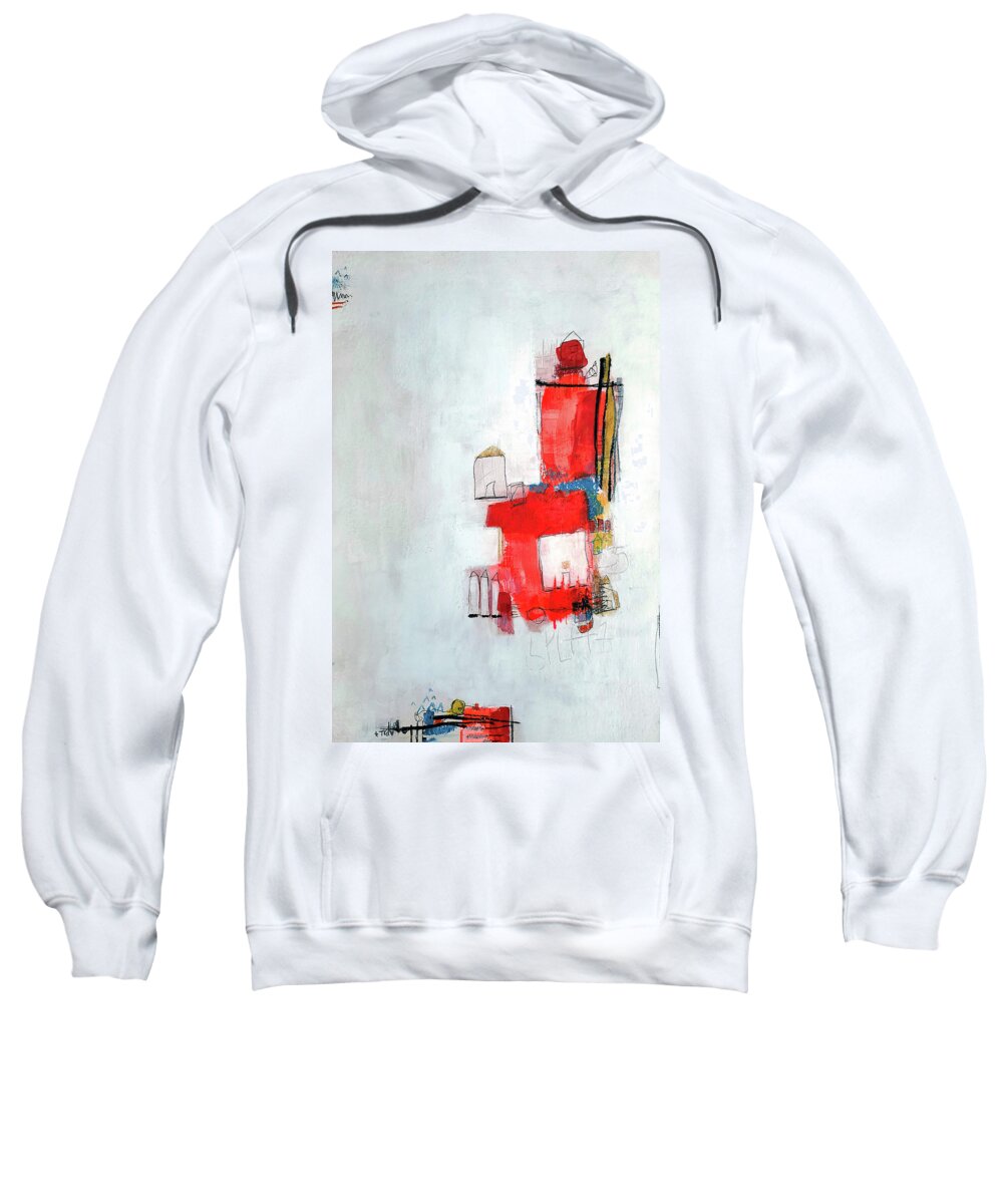 Modern Sweatshirt featuring the painting Hidden City by Tonya Doughty