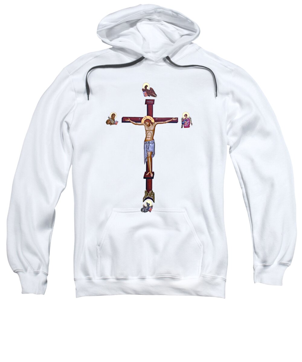 Grey Sweatshirt featuring the photograph Holy Crucifixion in Grey by Munir Alawi