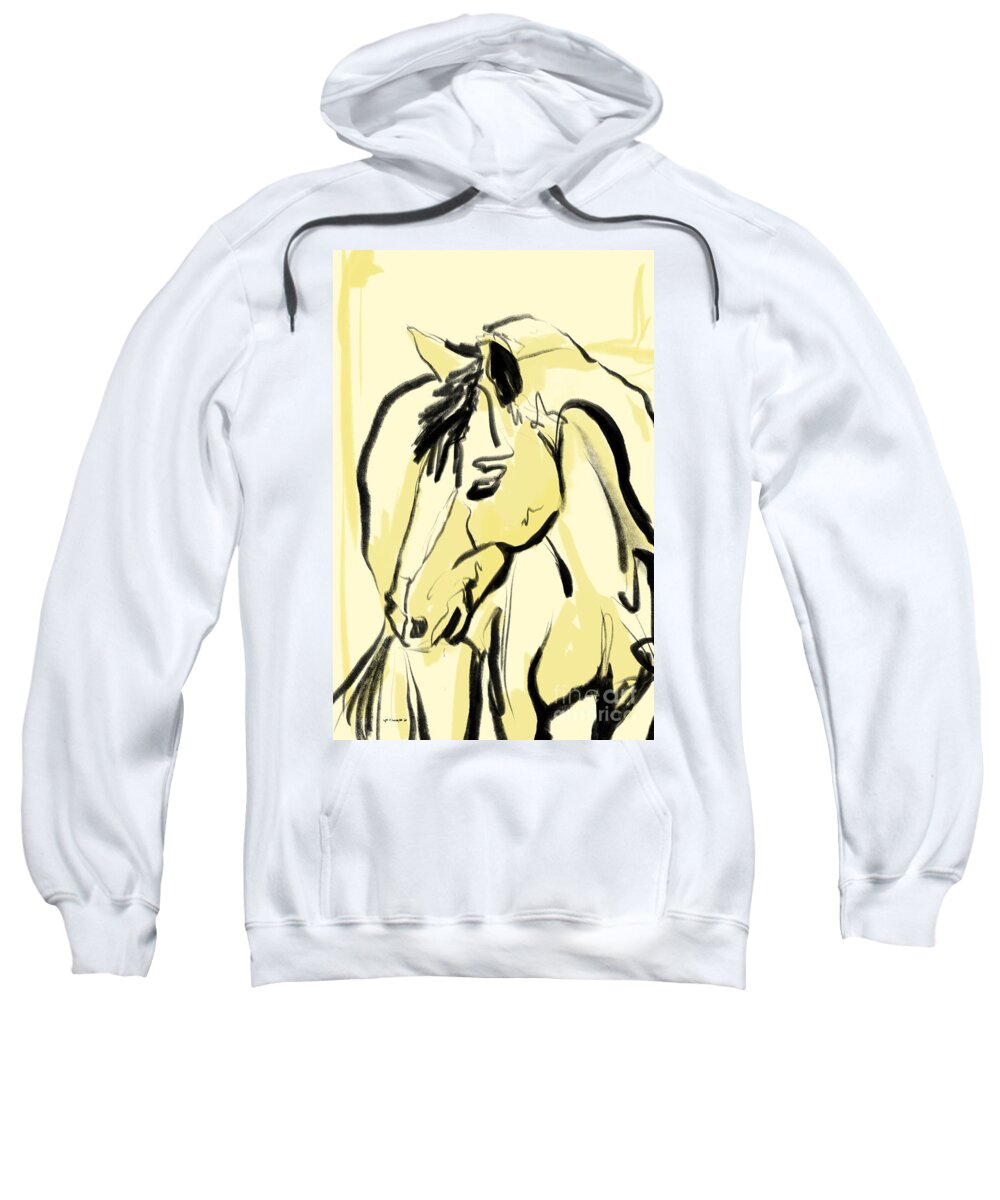 Horse Sweatshirt featuring the painting Horse Sunny by Go Van Kampen