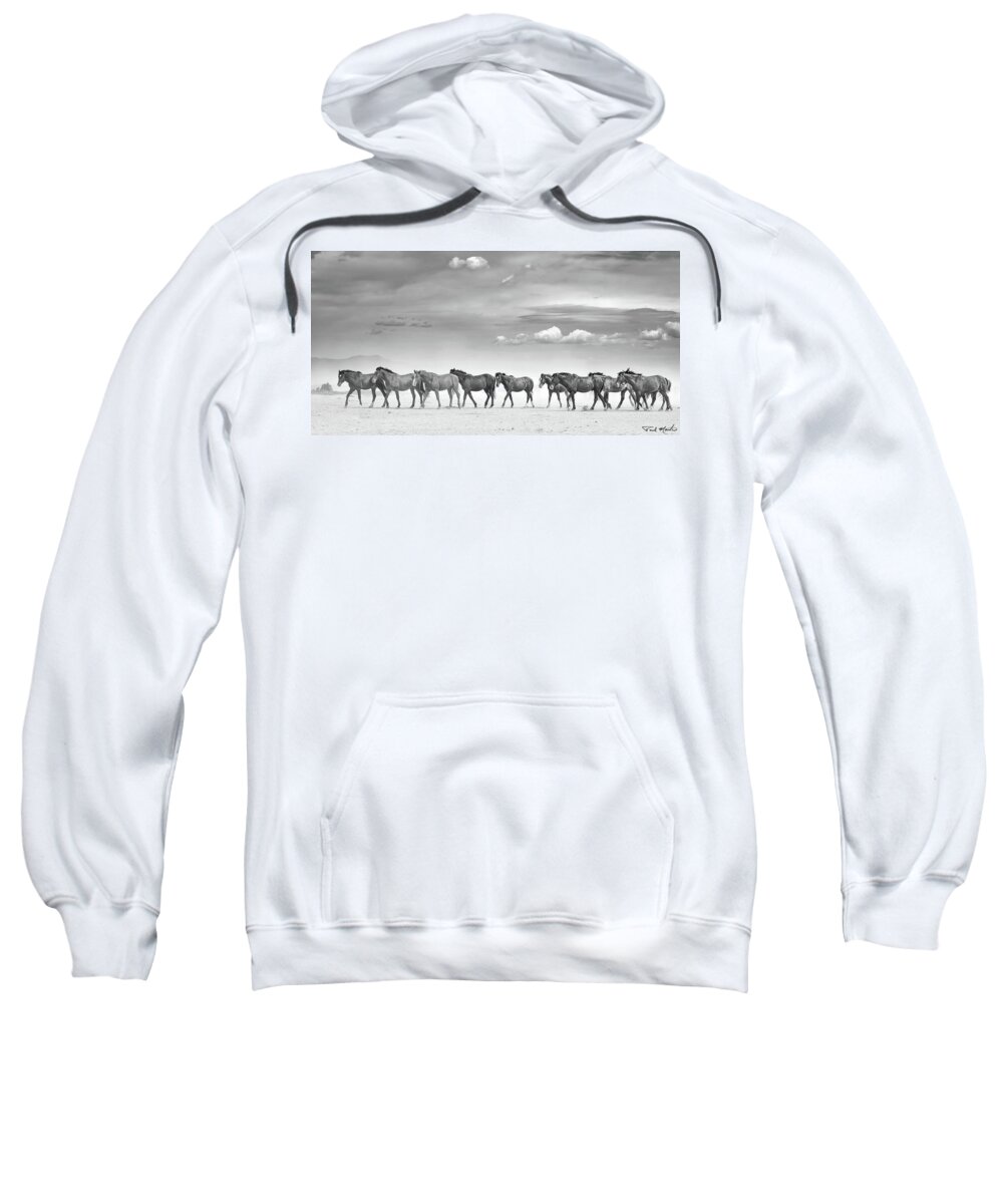 Stallion Sweatshirt featuring the photograph Horses in the High Desert. by Paul Martin
