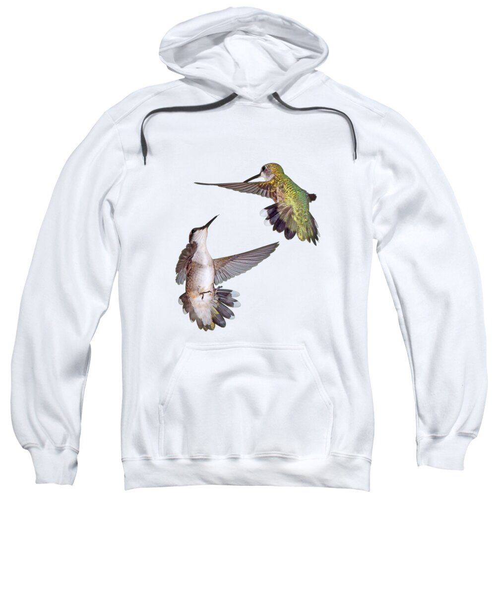 Hummingbirds Sweatshirt featuring the photograph Hummingbirds - Defensive Dance by Nikolyn McDonald