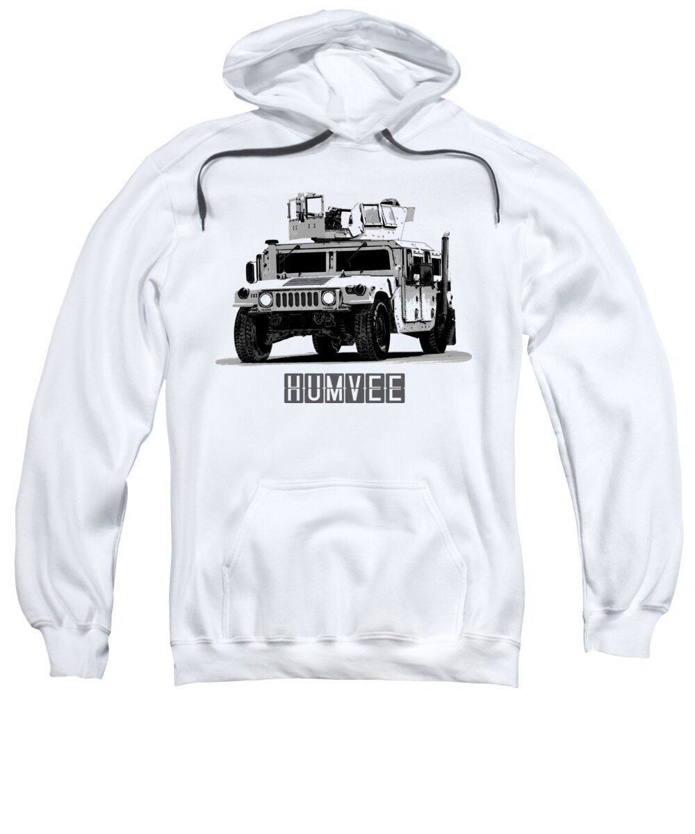 Humvee Sweatshirt featuring the mixed media Humvee by John Wills
