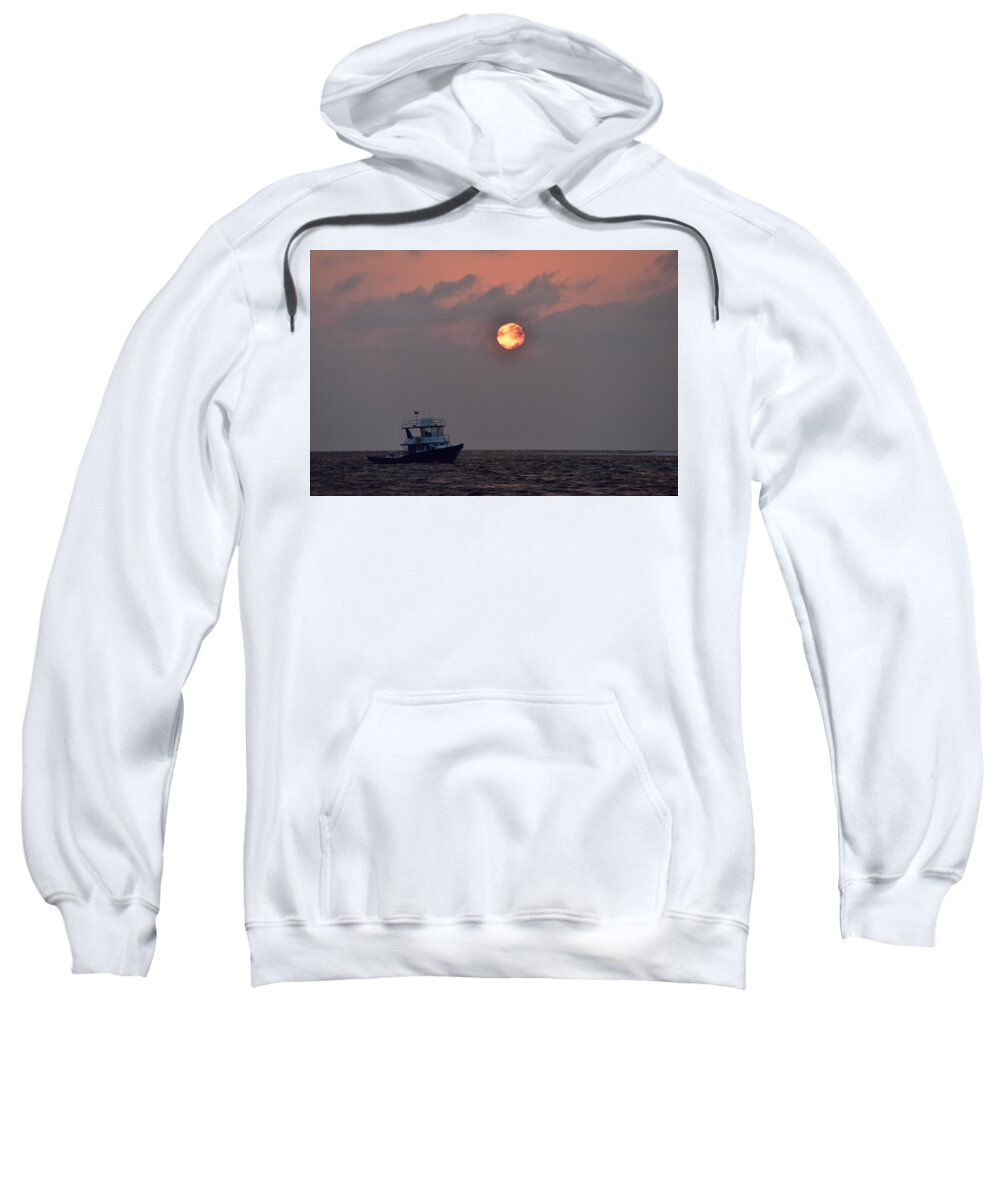 The Maldives Sweatshirt featuring the photograph Indian Ocean Sunset by Neil R Finlay