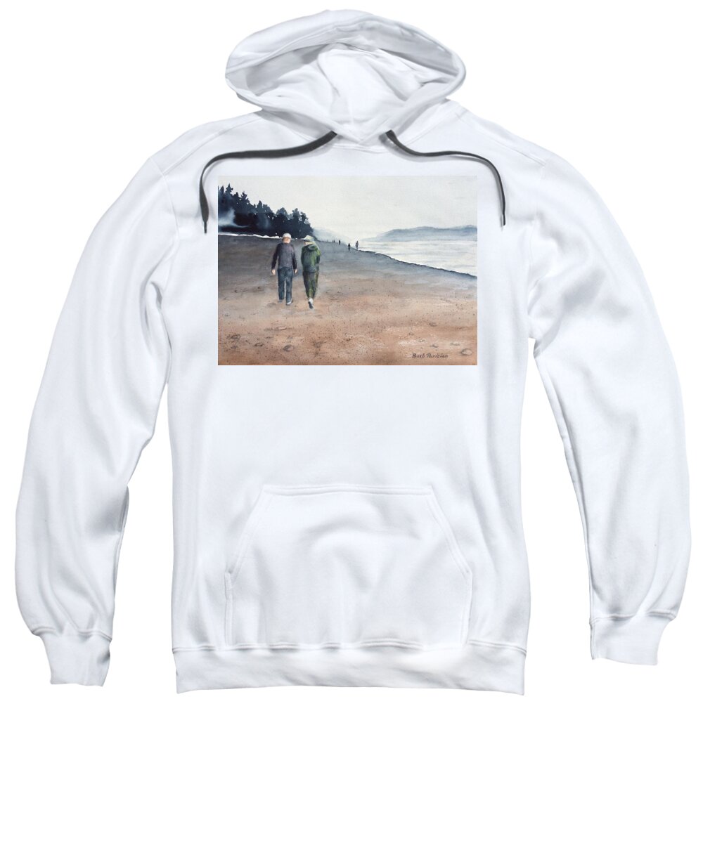  Sweatshirt featuring the painting Into the Fog by Barbara Parisien