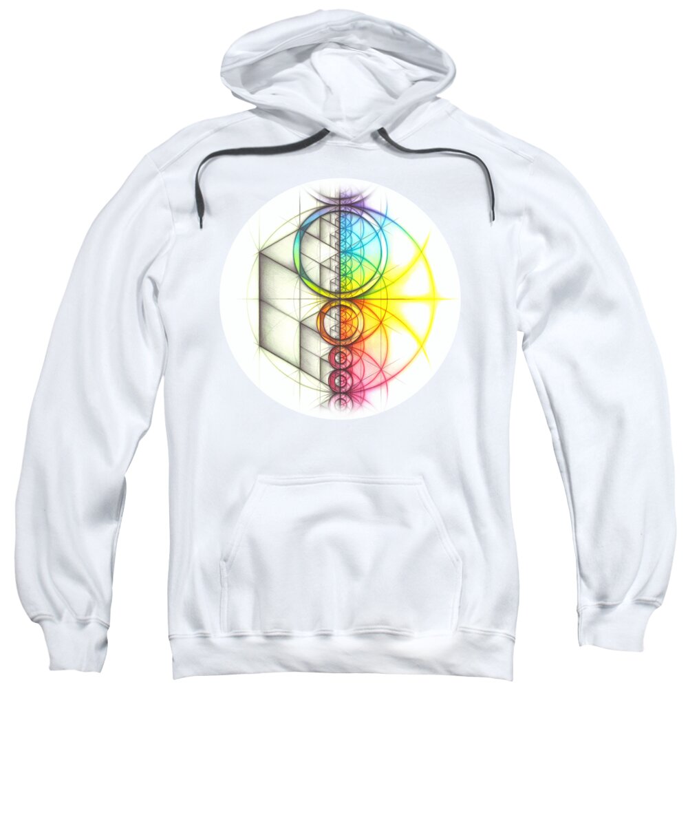 Aspire Sweatshirt featuring the drawing Intuitive Geometry Spectrum Aspire Theme by Nathalie Strassburg