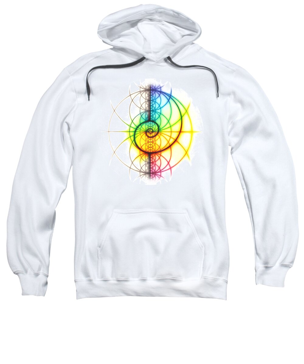 Spiral Sweatshirt featuring the drawing Intuitive Geometry Spectrum Spiral Water Theme by Nathalie Strassburg