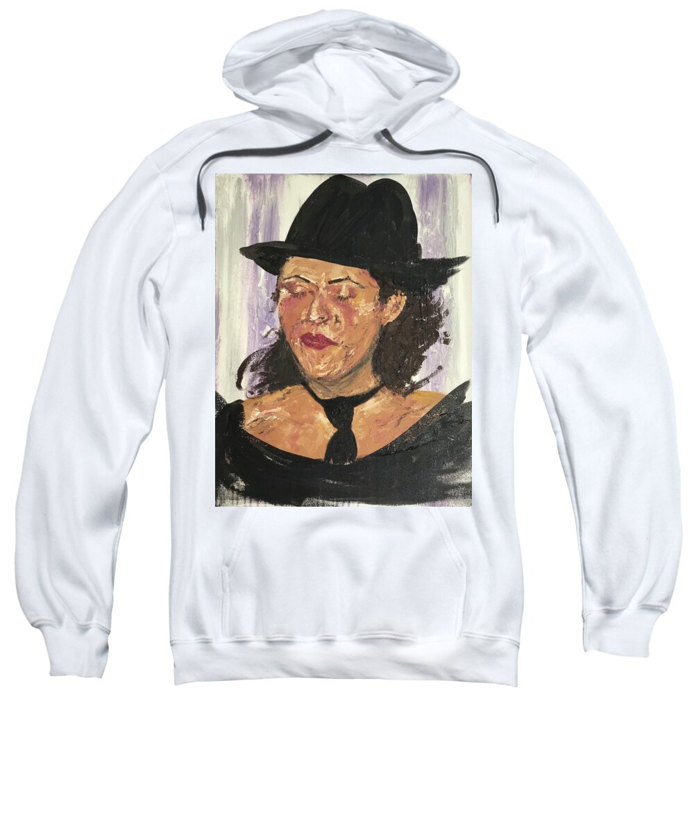 Portrait Sweatshirt featuring the painting Jackie by Bethany Beeler