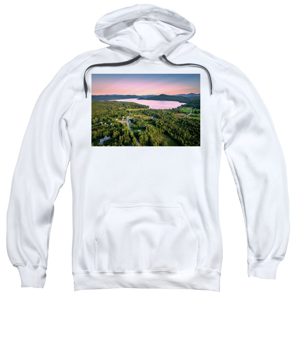 Vermont Sweatshirt featuring the photograph Lake Seymour Summer Evening - Morgan, VT by John Rowe