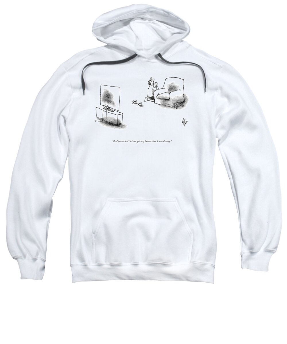 A24042 Sweatshirt featuring the drawing Lazier Than I Am by Frank Cotham