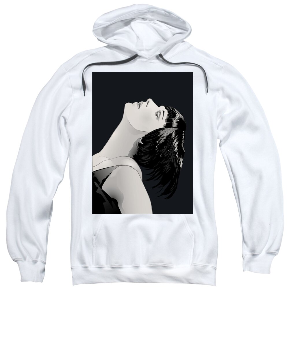 Louise Brooks Official Sweatshirt featuring the digital art Louise Brooks in Berlin - Midnight Indigo by Louise Brooks