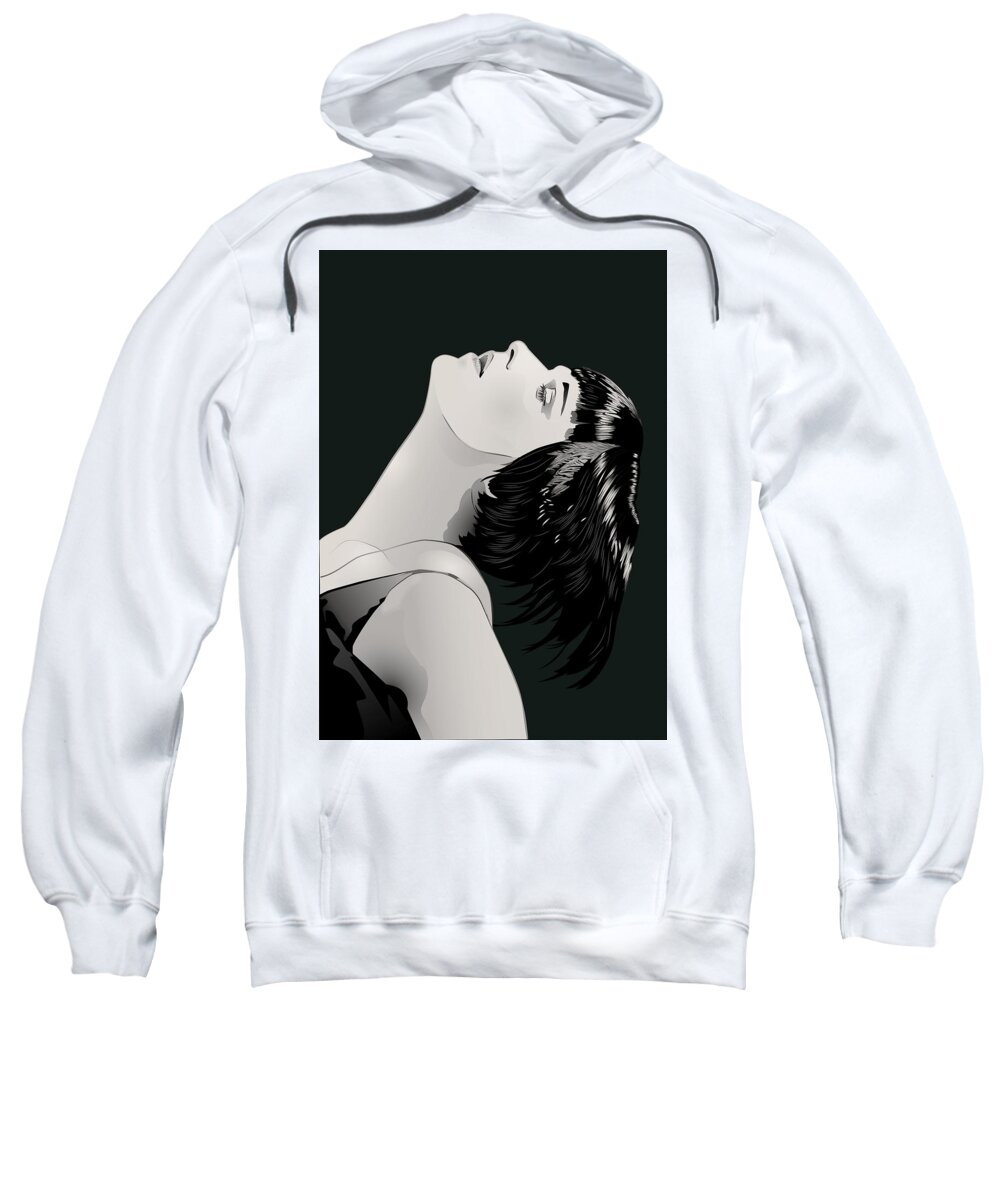 Louise Brooks Official Sweatshirt featuring the digital art Louise Brooks in Berlin - Onyx Pine by Louise Brooks