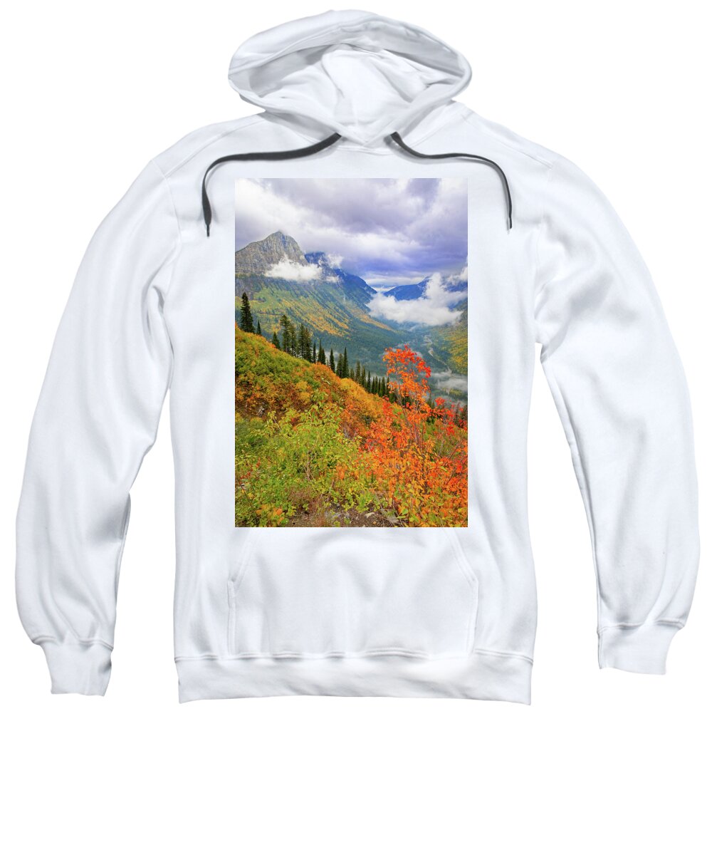 Glacier National Park Sweatshirt featuring the photograph Many Colors of Autumn in Glacier by Jack Bell