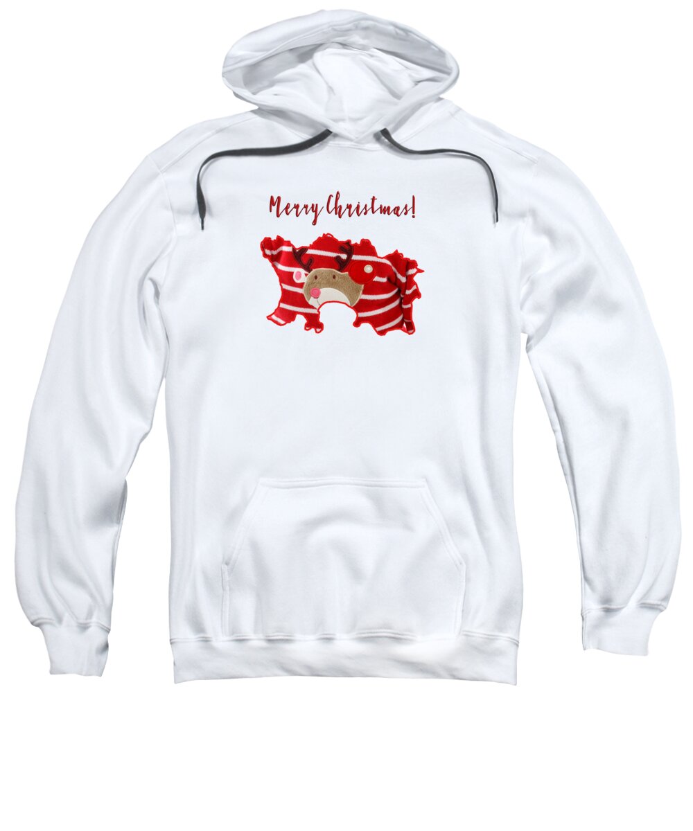 Jersey Sweatshirt featuring the digital art Map of Jersey Channel Islands in an Ugly Christmas Jumper by Barefoot Bodeez Art