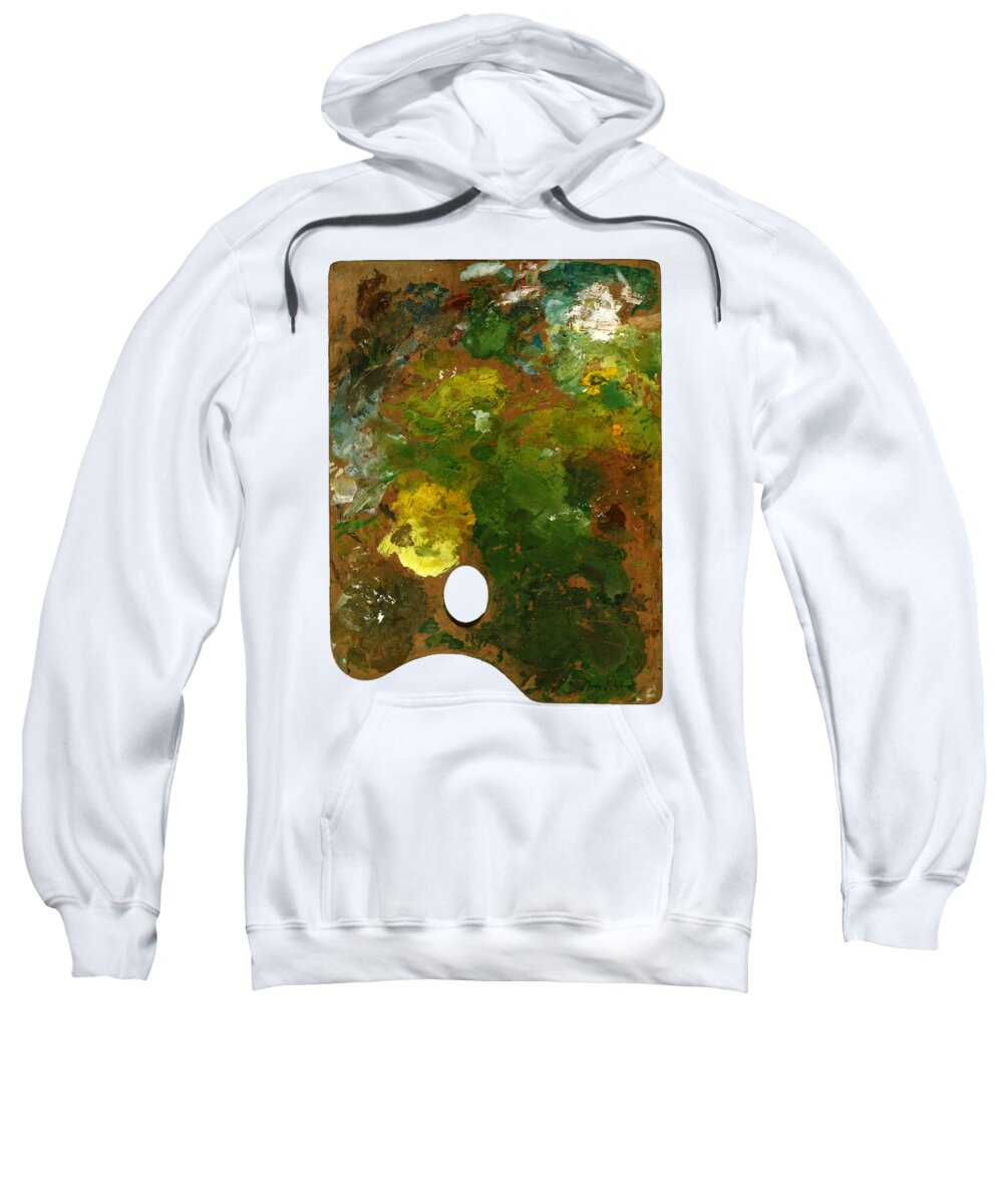 Green Sweatshirt featuring the painting McNeely Palette by Randy Welborn