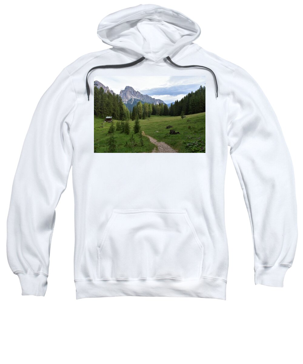 Dolomites Sweatshirt featuring the photograph Meadow in the dolomites by Luca Lautenschlaeger