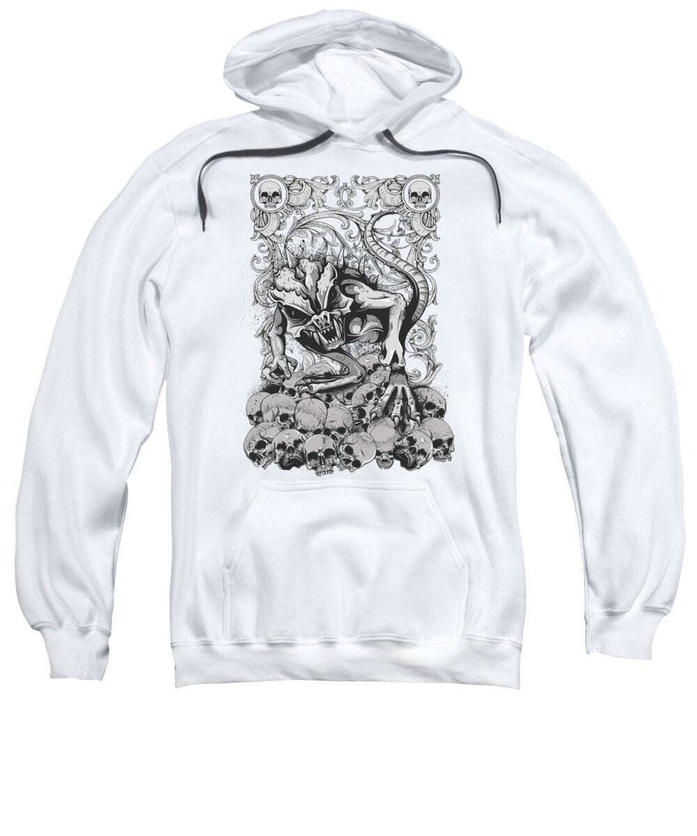 Skull Sweatshirt featuring the digital art Medieval Creature by Jacob Zelazny