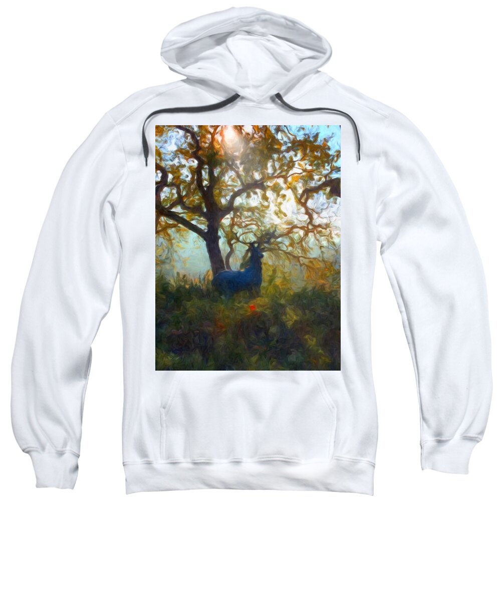 Landscape Sweatshirt featuring the painting Morning Glory, Santa Cruz Mountains, California by Trask Ferrero