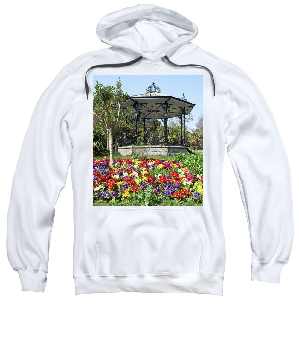 Penzance Sweatshirt featuring the photograph Morrab Gardens in Spring, Penzance, Cornwall. by Tony Mills
