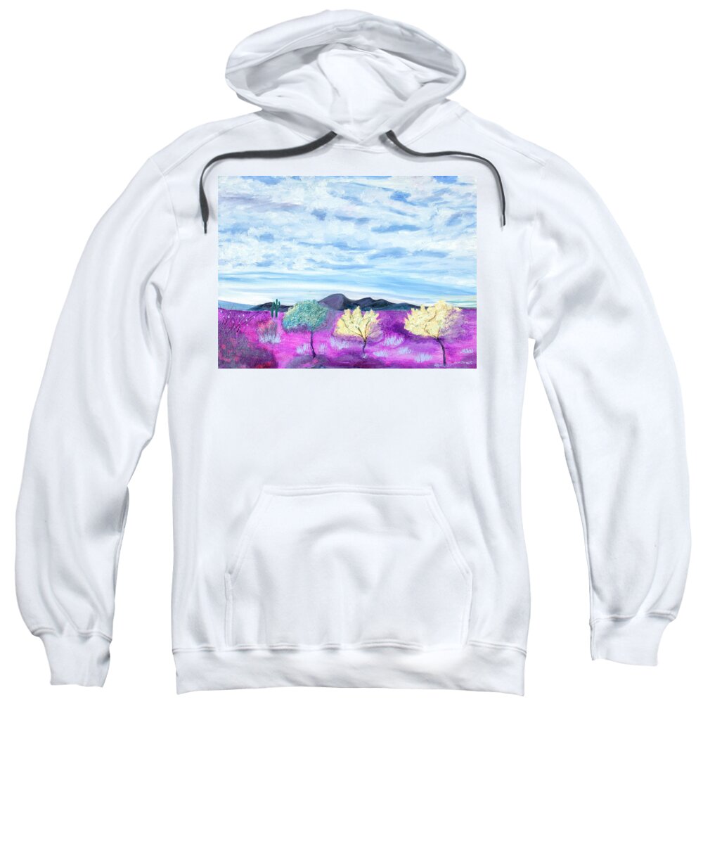 Landscape Sweatshirt featuring the painting Mystical Desert by Santana Star