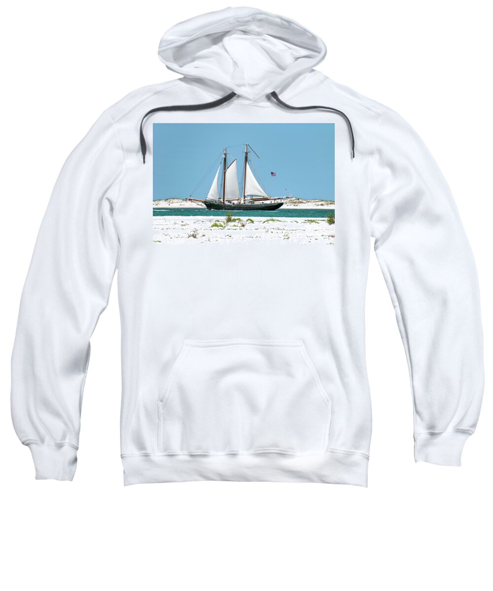 Old Sweatshirt featuring the photograph Old Tall Ship at Pensacola Pass by Beachtown Views