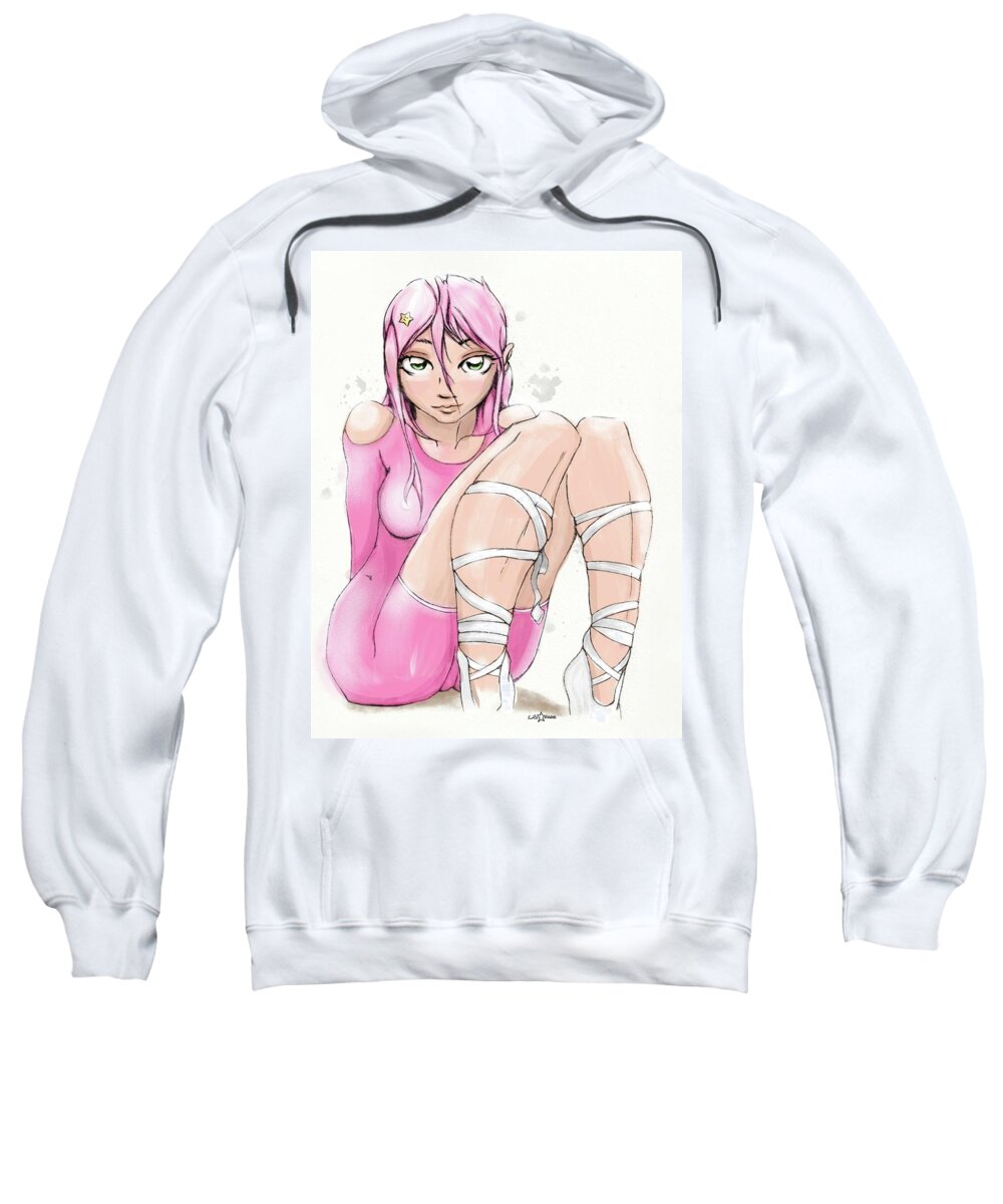 Cute Sweatshirt featuring the drawing Open Up by Lucas Gaudette
