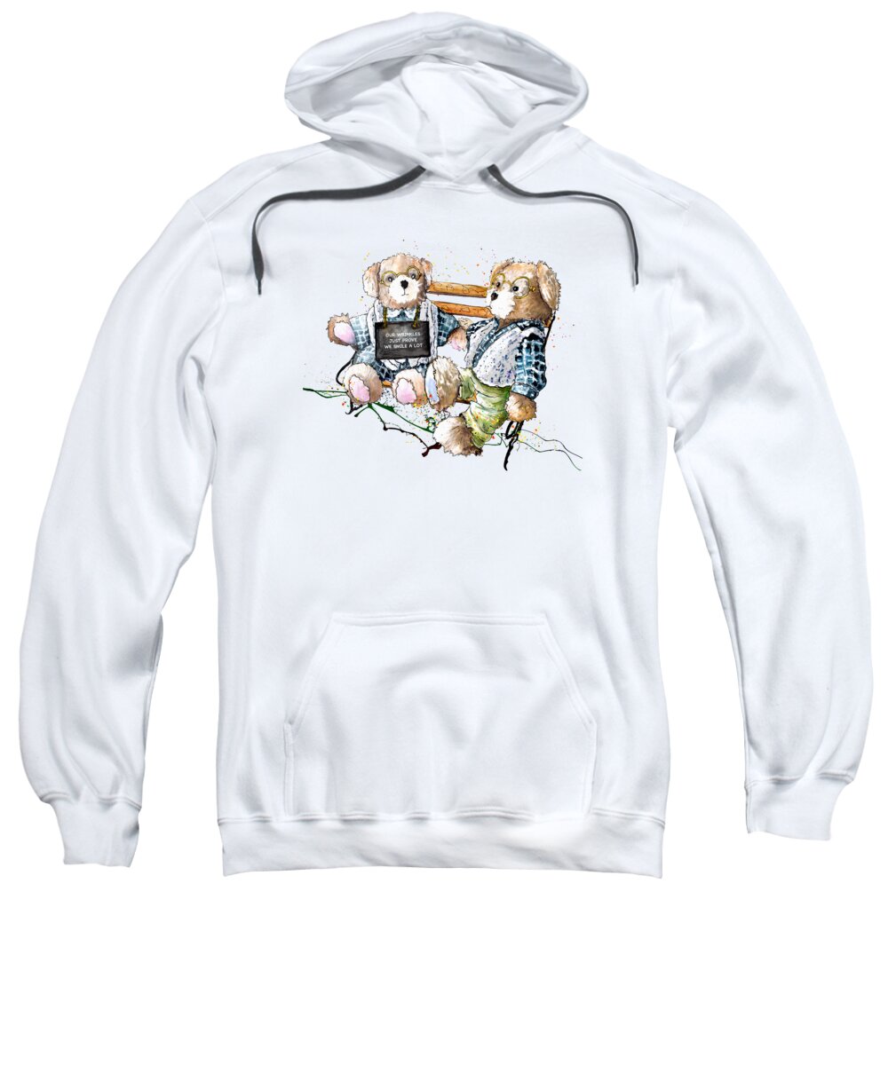 Bear Sweatshirt featuring the painting Our Wrinkles Just Prove by Miki De Goodaboom