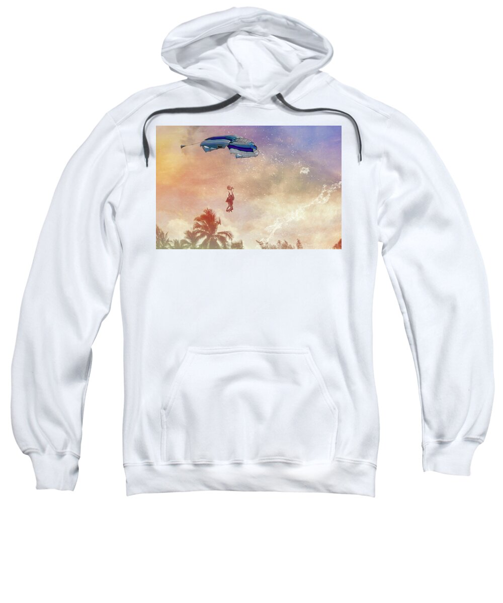 Skydiving Sweatshirt featuring the photograph Parachuting Into Chaos by Kay Brewer