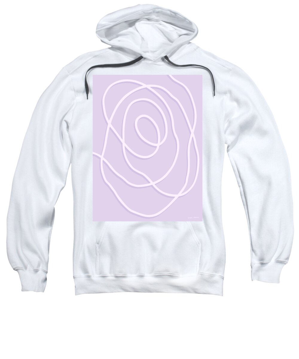 Nikita Coulombe Sweatshirt featuring the painting Pearl Drop 4 in lavender by Nikita Coulombe