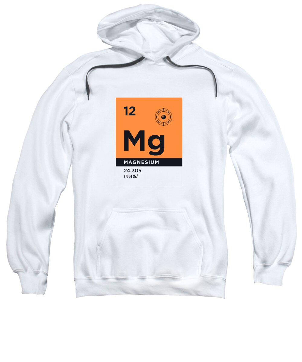 Periodic Element - Magnesium Mg Adult Pull-Over Hoodie by Organic Synthesis Pixels