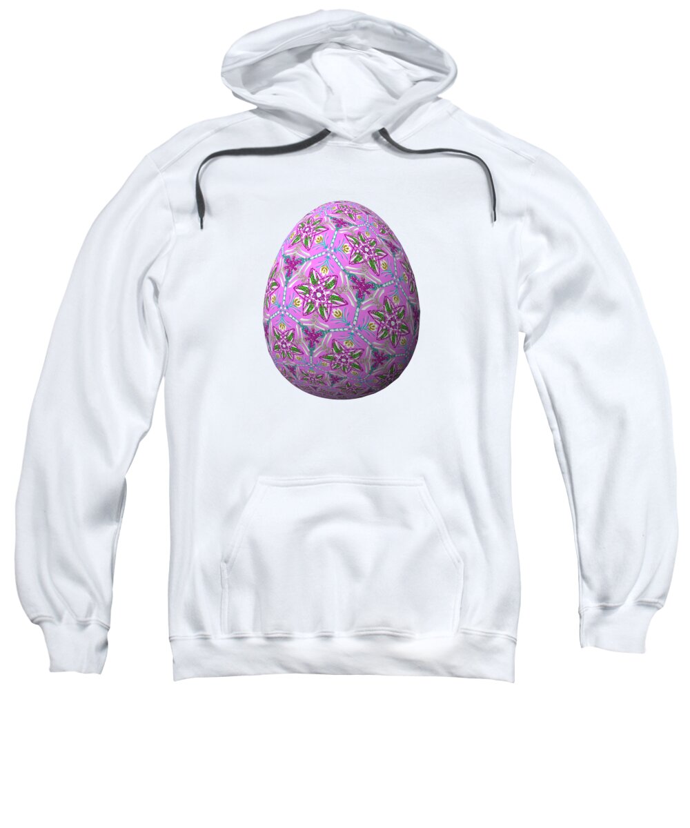 Easter Egg Sweatshirt featuring the mixed media Pink Easter Egg by Eileen Backman