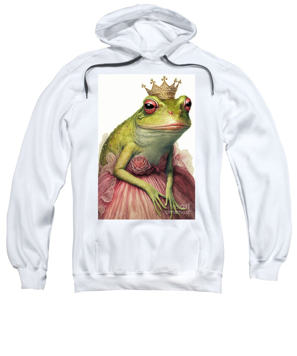 Frogs Sweatshirt featuring the painting Princess Bullfrog by Tina LeCour