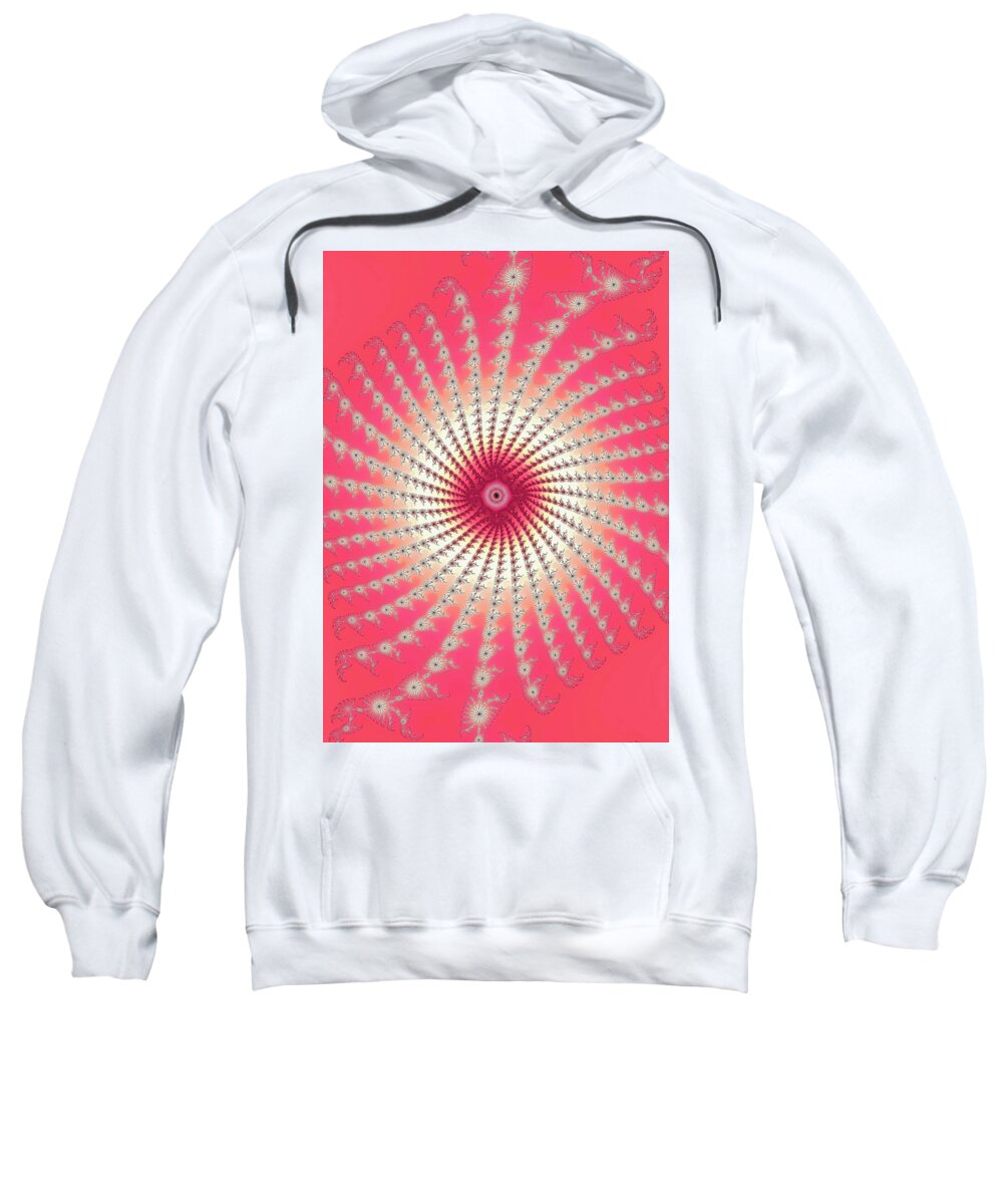 Fractals Sweatshirt featuring the digital art Psychedelic Sun - 2 by Vickie Fiveash