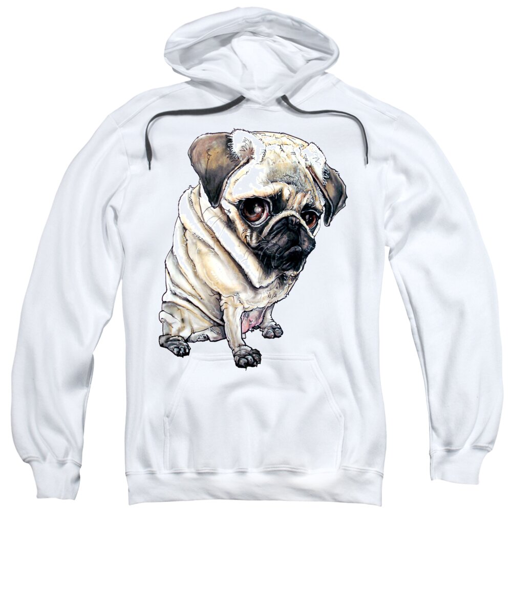 Pug Sweatshirt featuring the drawing Pug Richard III by Canine Caricatures By John LaFree
