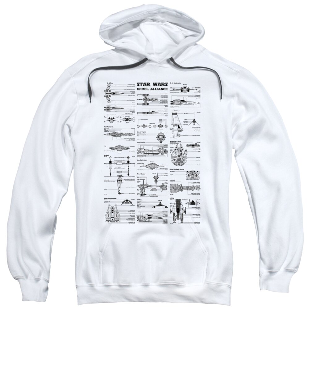 Rebel Alliance Sweatshirt featuring the digital art Rebel Alliance Fleet Chart by Dennson Creative
