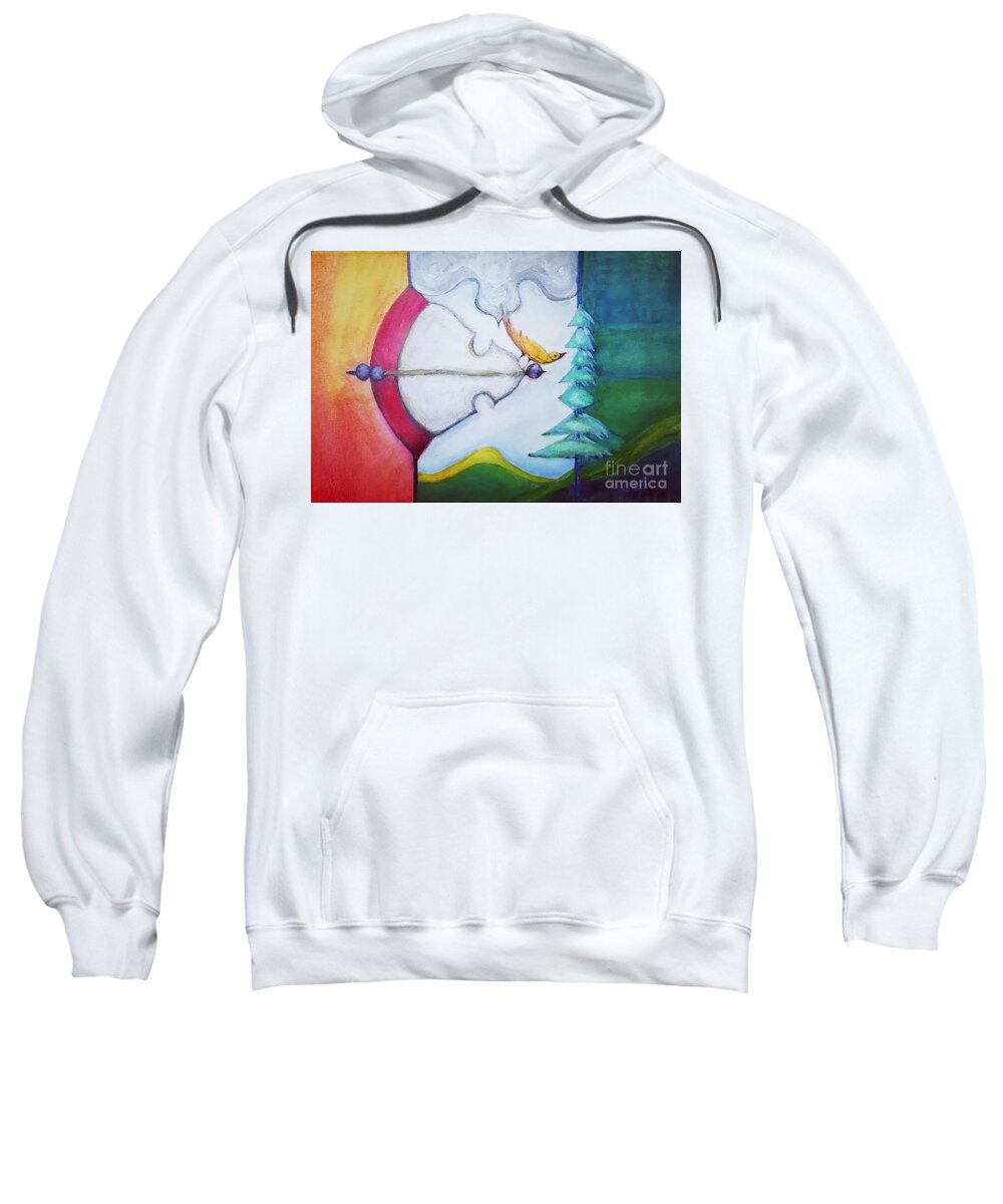 Bird Sweatshirt featuring the painting Recognition of Grace by Alexandra Vusir