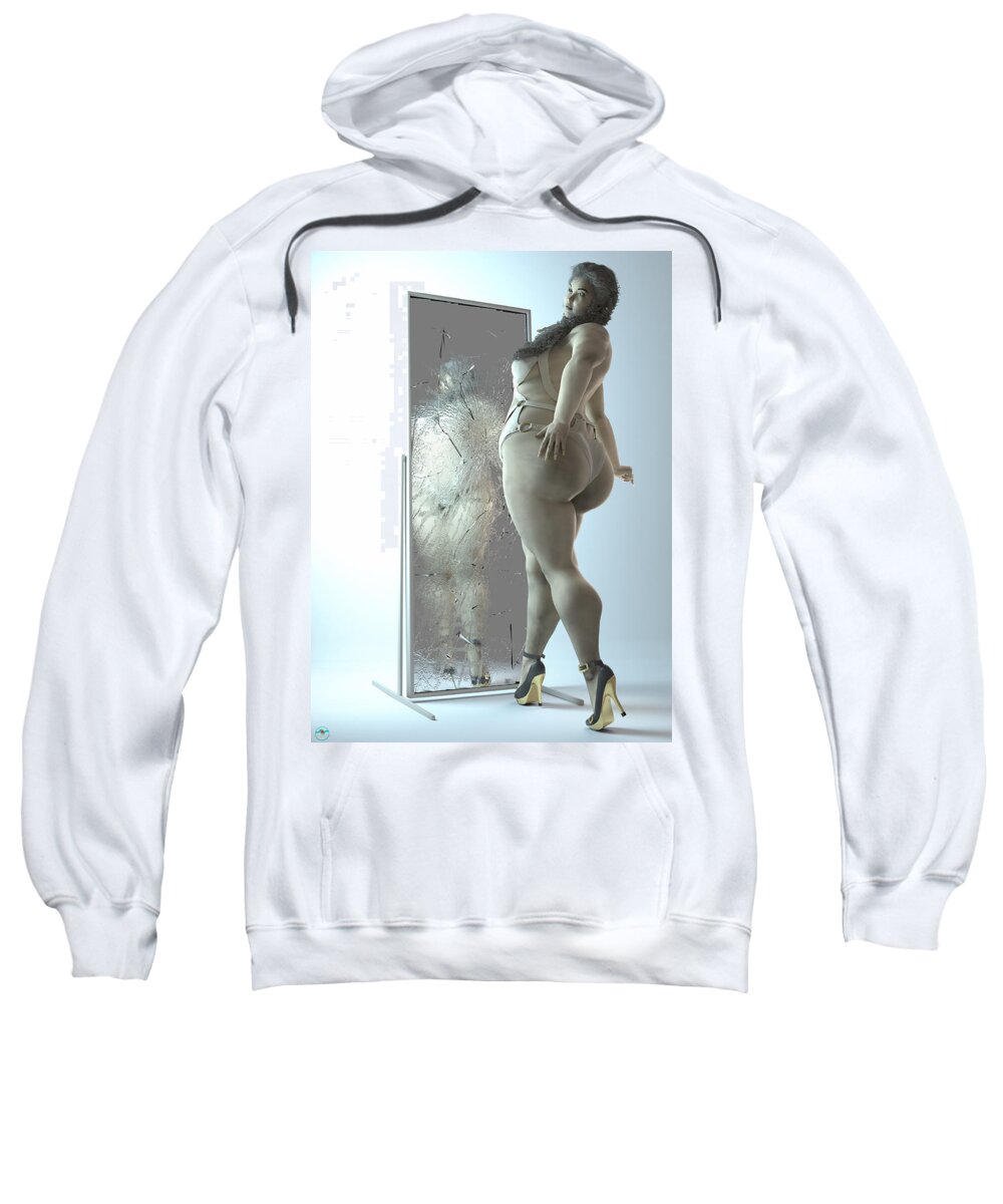 Female Sweatshirt featuring the digital art Reflection_004 by Williem McWhorter