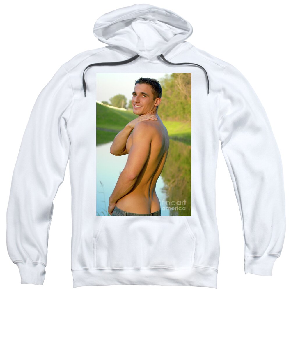 Young Sweatshirt featuring the photograph Ricky Ready for a Swim by Gunther Allen