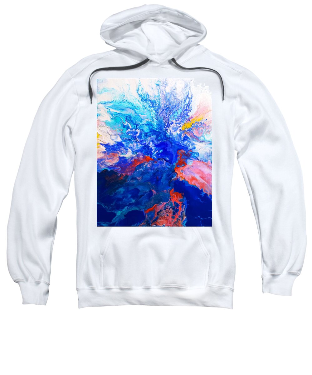 Abstract Sweatshirt featuring the painting Rising Sea by Christine Bolden