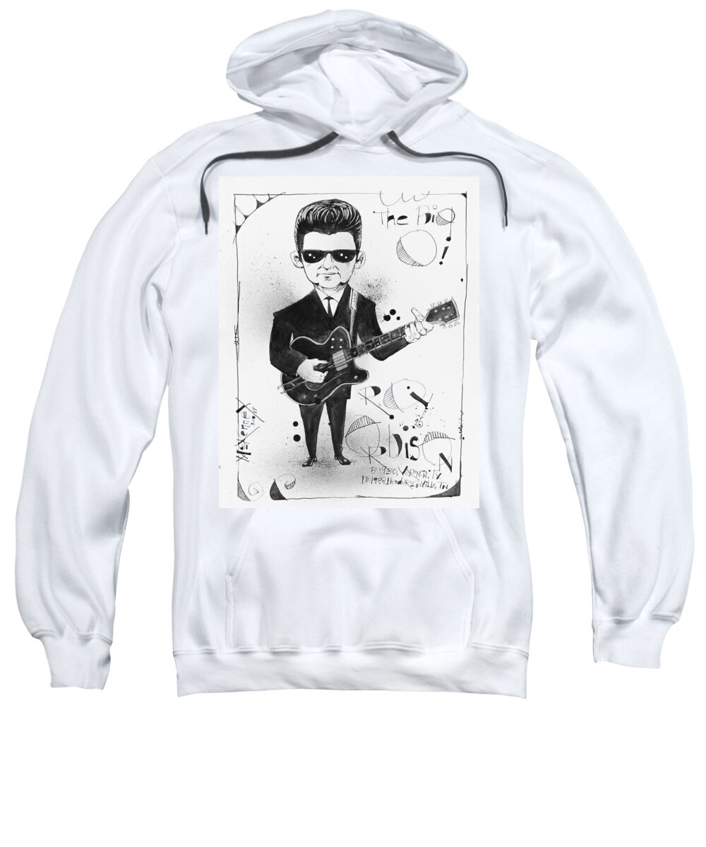  Sweatshirt featuring the drawing Roy Orbison by Phil Mckenney