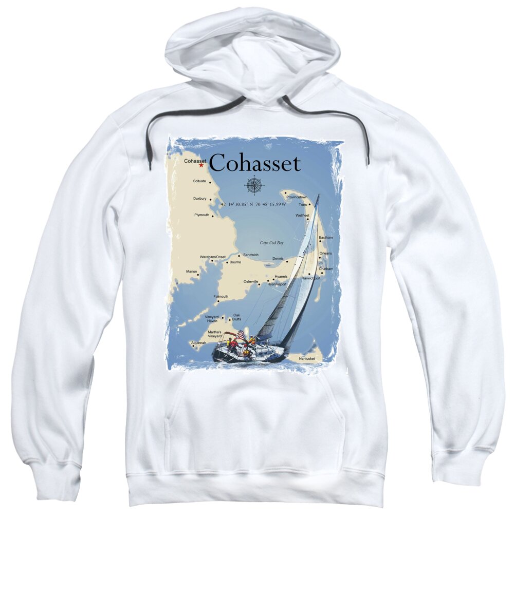 Sailing Sweatshirt featuring the photograph Sail Cohasset by Bruce Gannon