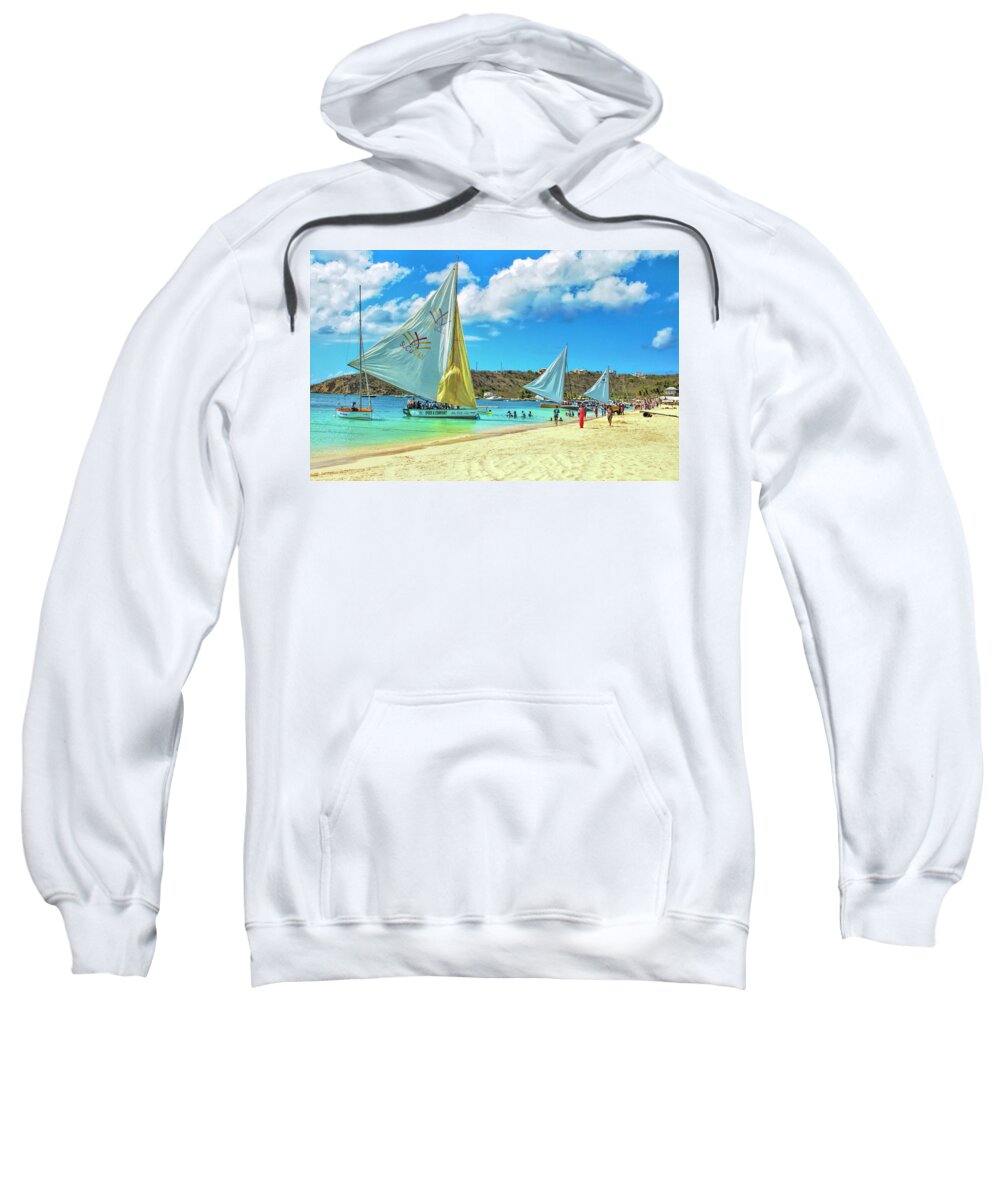 Sailing Sweatshirt featuring the photograph Sailboat Race Day in Anguilla by Ola Allen