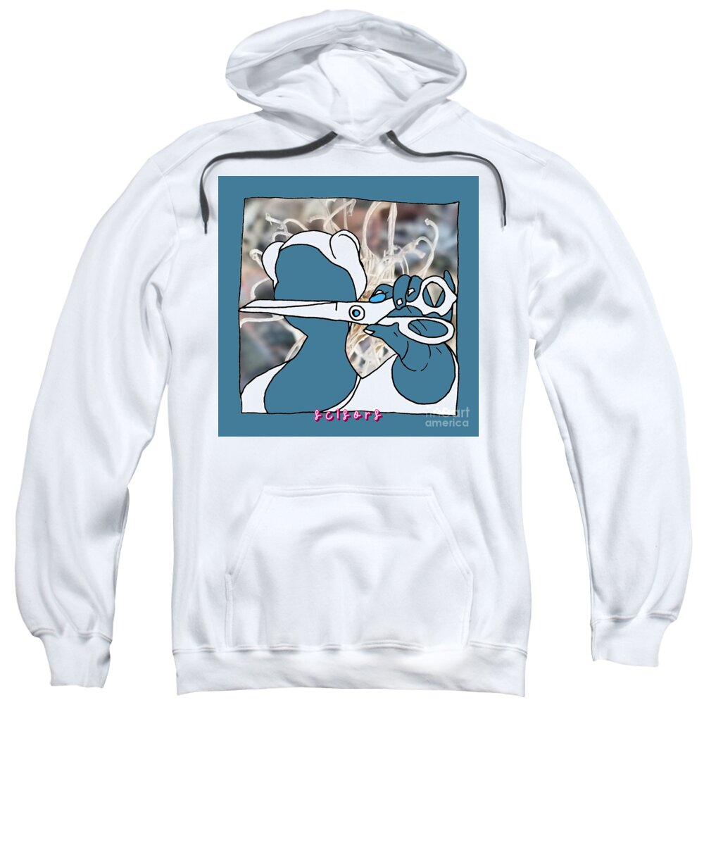 Drawing And Photography Sweatshirt featuring the drawing Scissors by Carol Rashawnna Williams