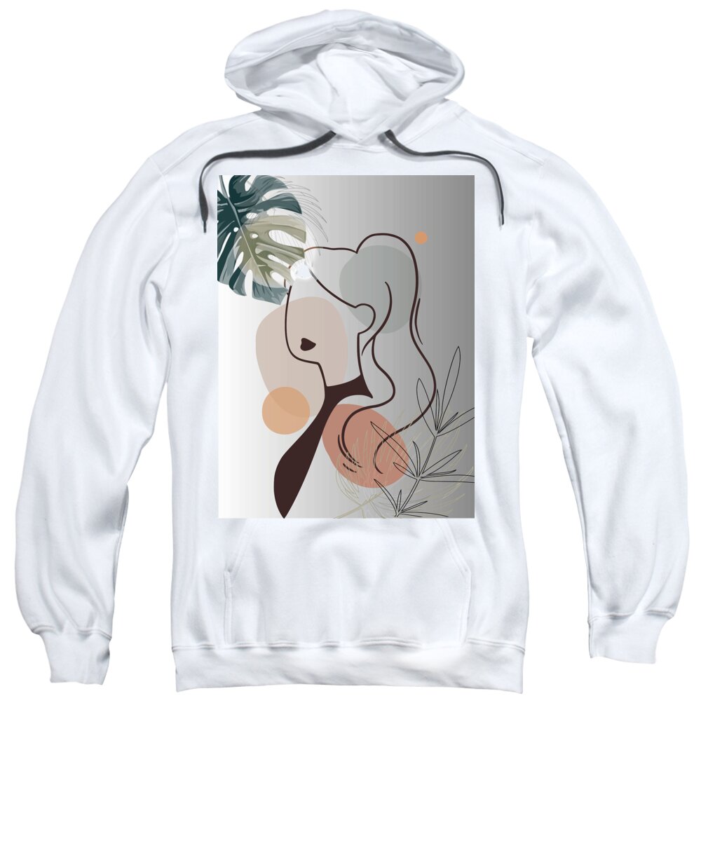 Minimal female breast size feminine body front view different boobs form  Watercolor rainbow stripes Adult Pull-Over Hoodie by Mounir Khalfouf -  Pixels